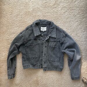 Distressed Black Denim Jacket